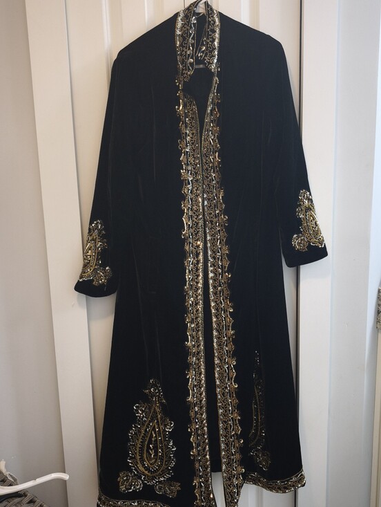 Soft Surroundings Jackets & Blazers - Soft Surroundings Heritage Black Velvet Embellished Duster Coat